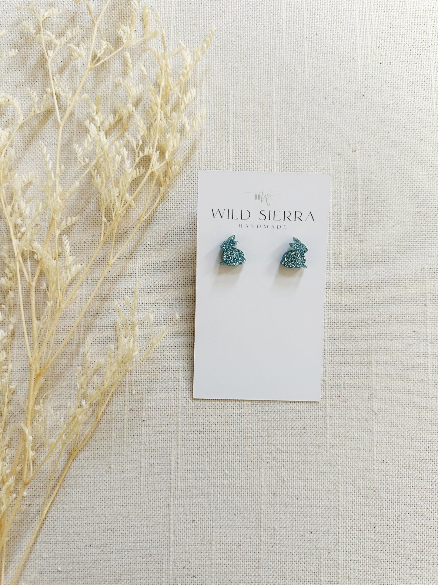 Glitter Bunny Acrylic Studs