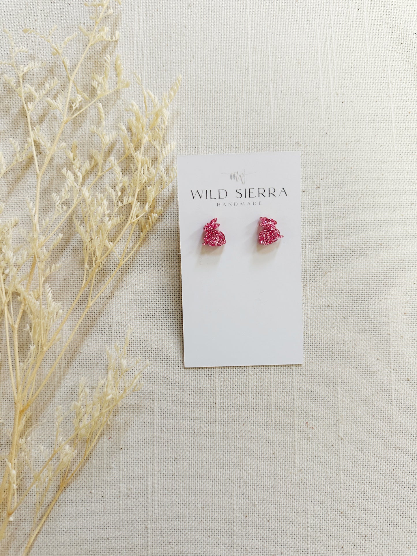 Glitter Bunny Acrylic Studs