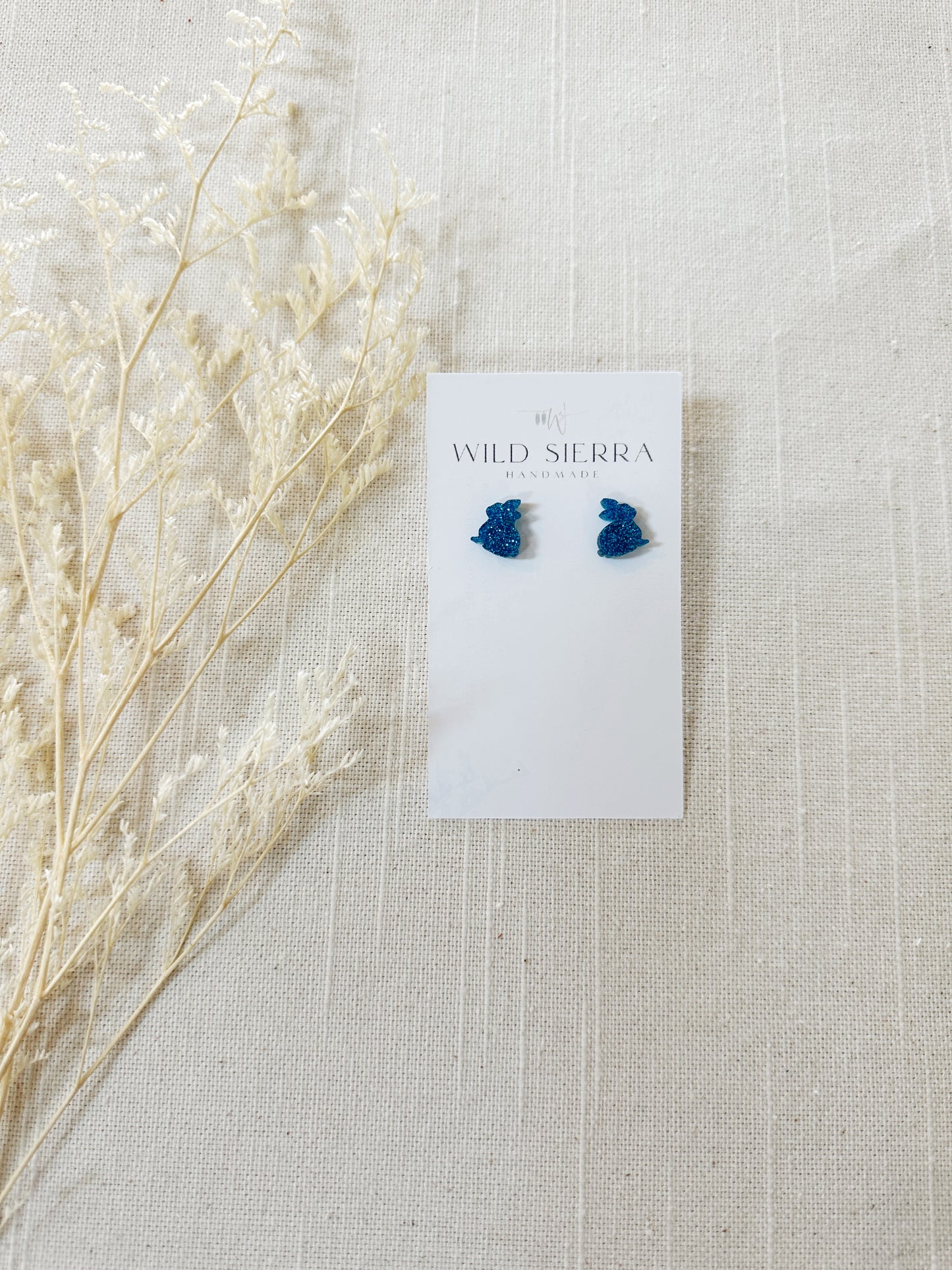 Glitter Bunny Acrylic Studs