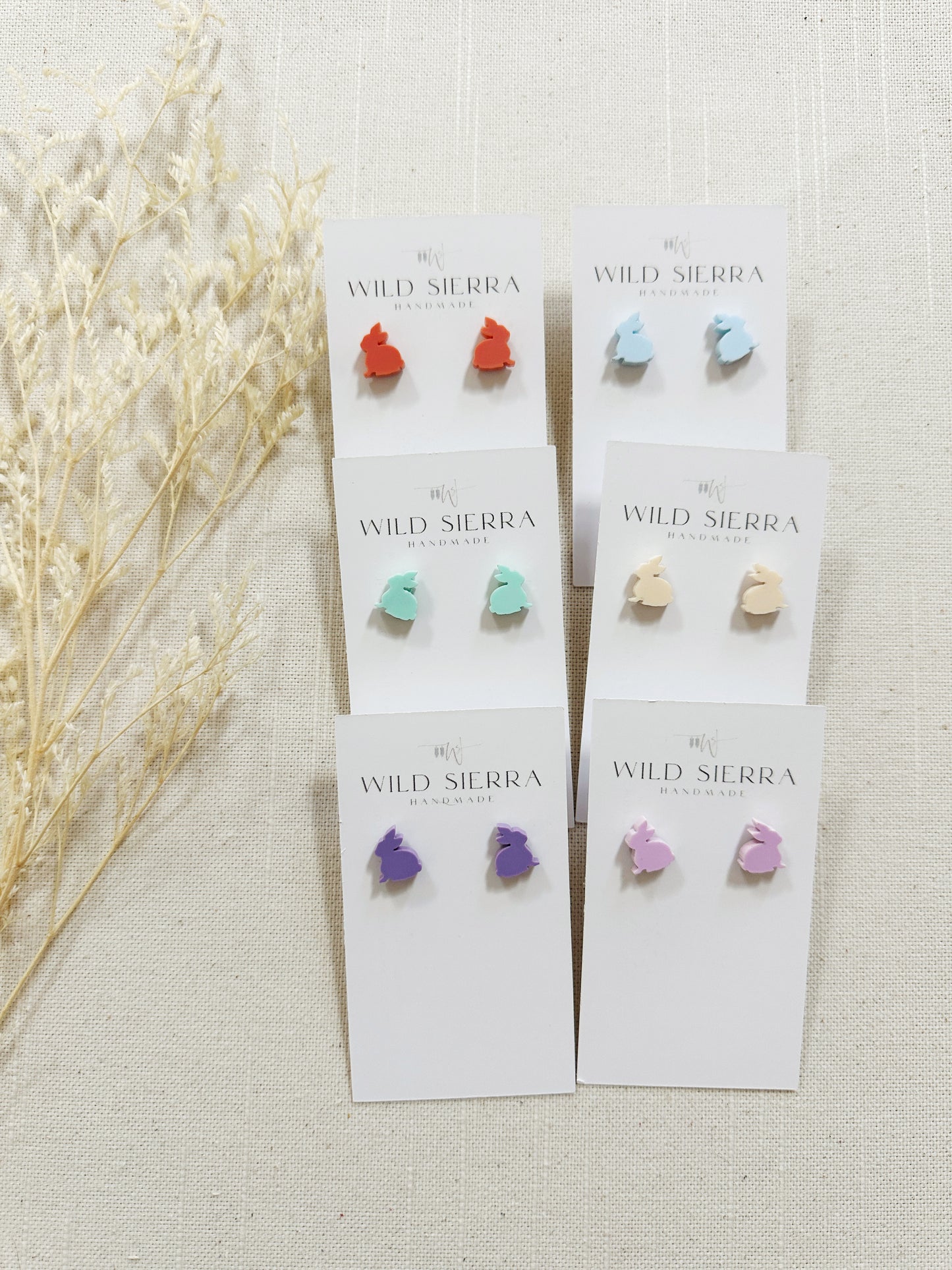 Pastel Acrylic Bunny Studs