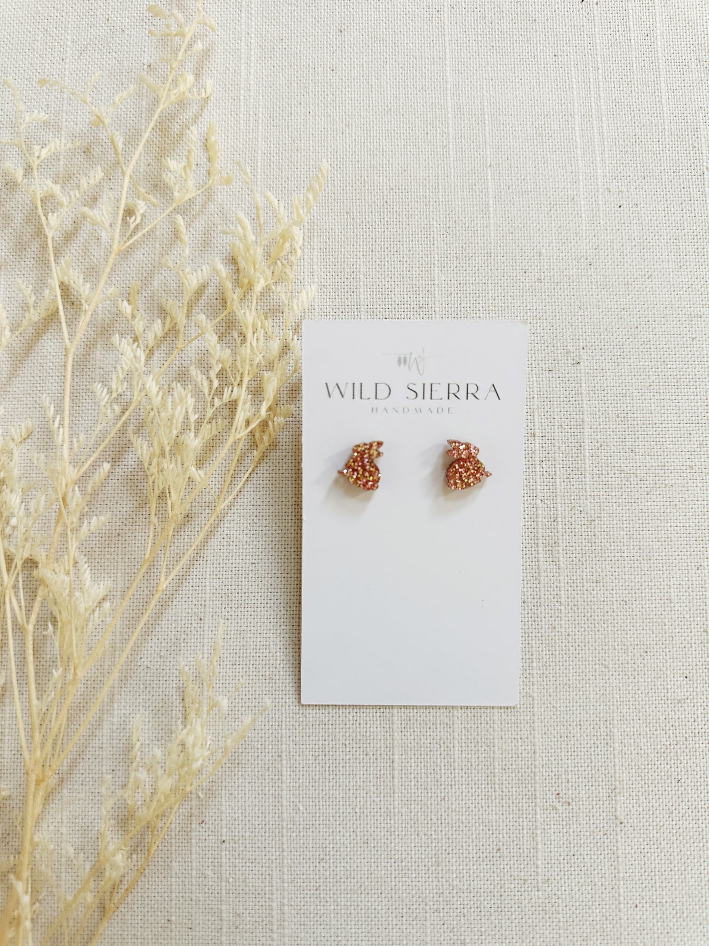 Glitter Bunny Acrylic Studs