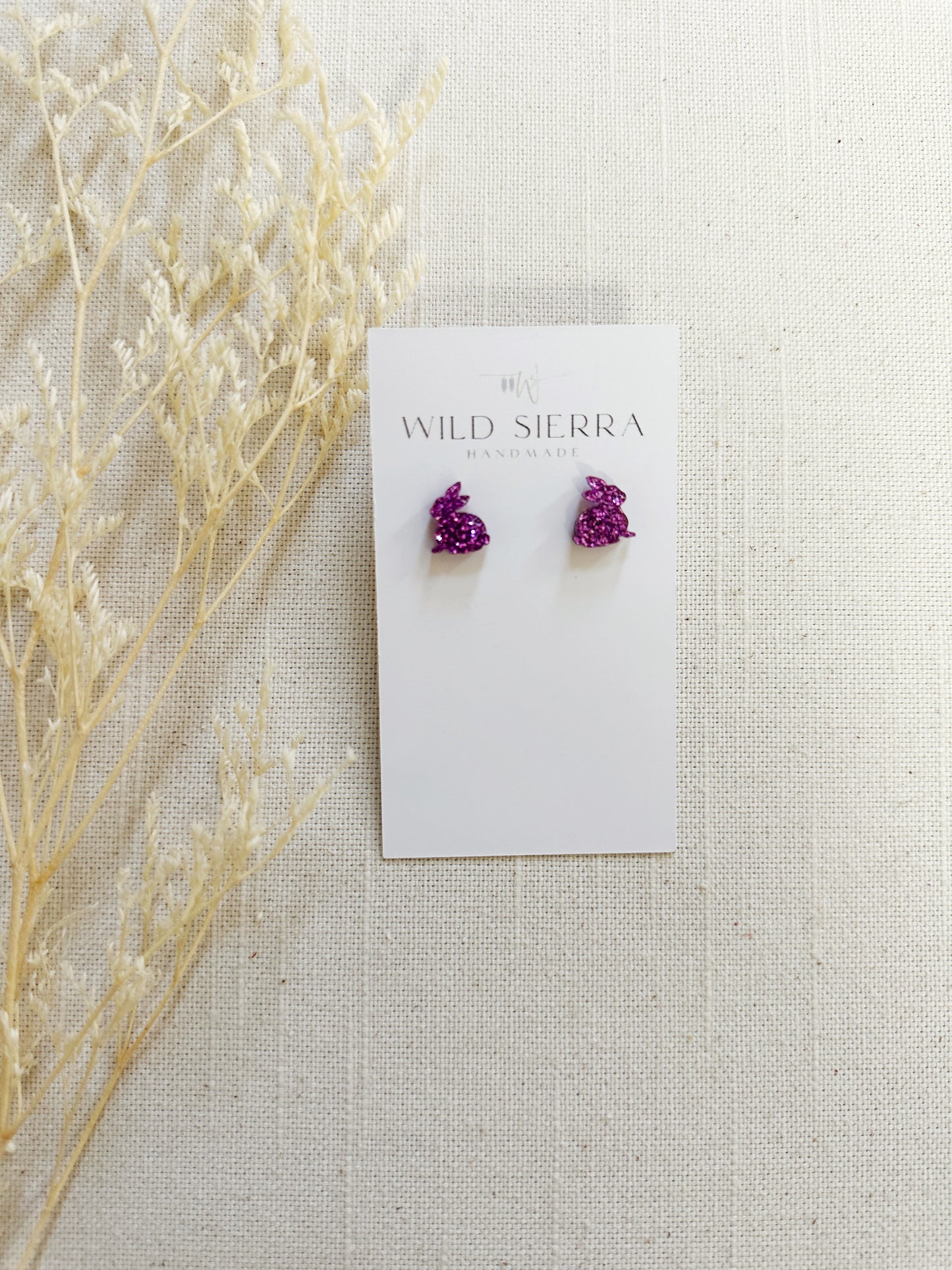 Glitter Bunny Acrylic Studs