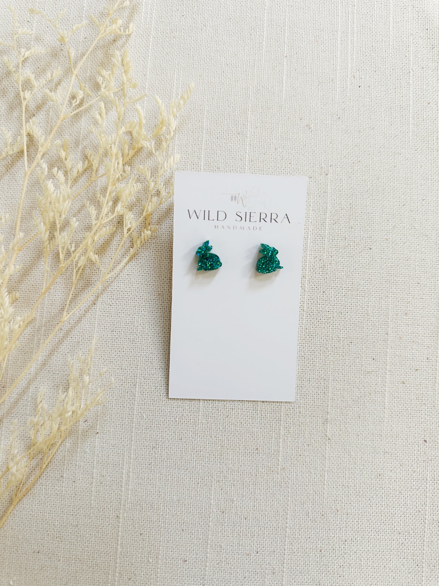 Glitter Bunny Acrylic Studs