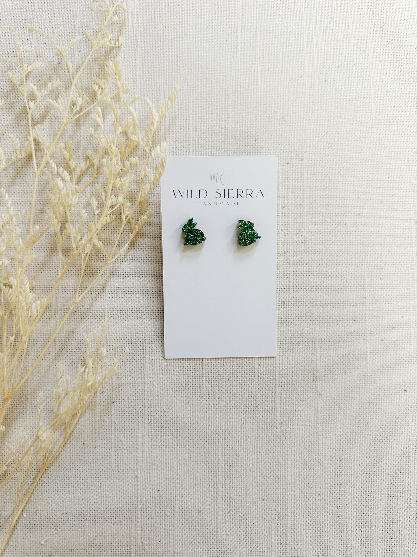 Glitter Bunny Acrylic Studs