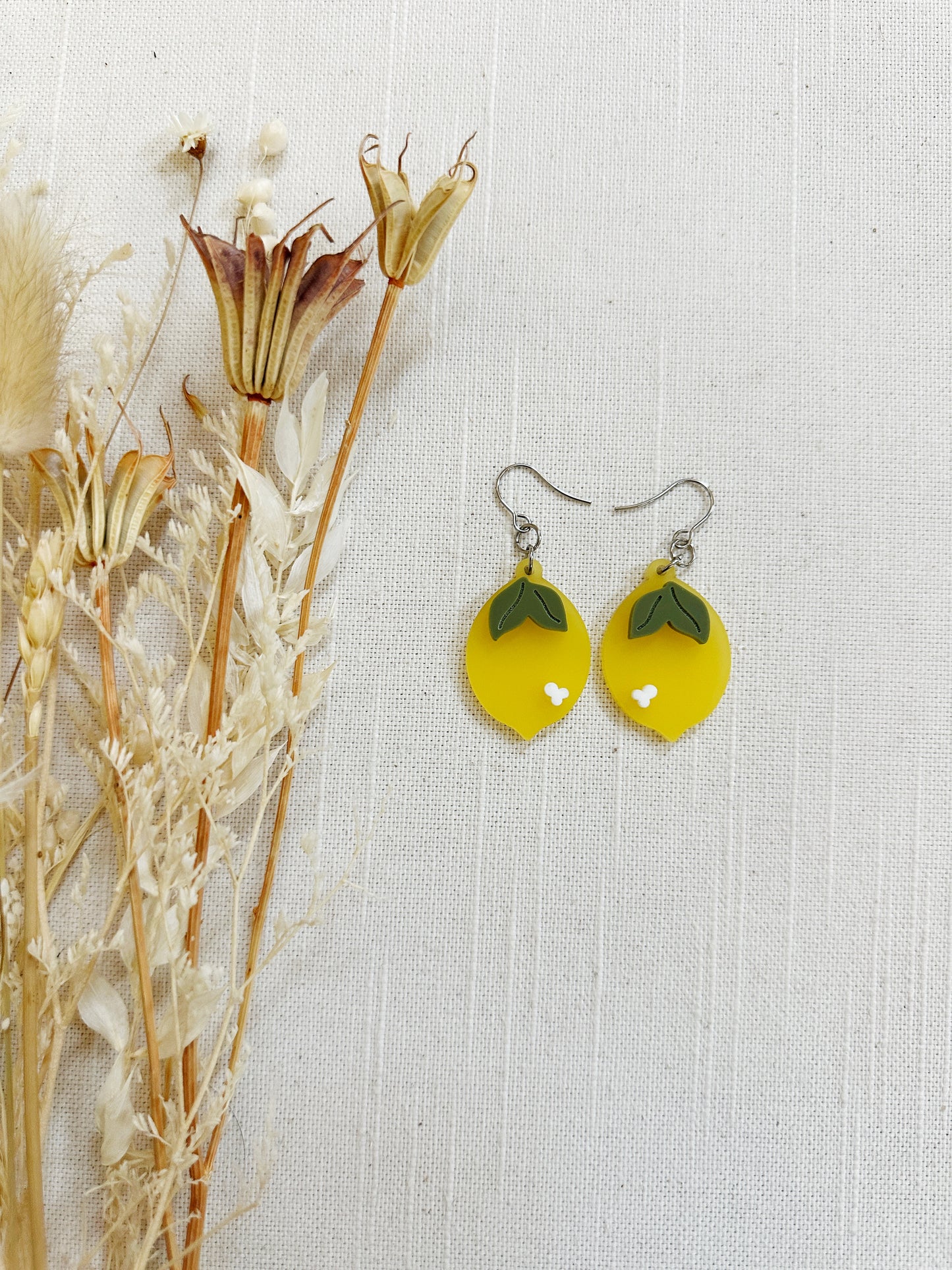 Lemon Acrylic Dangles