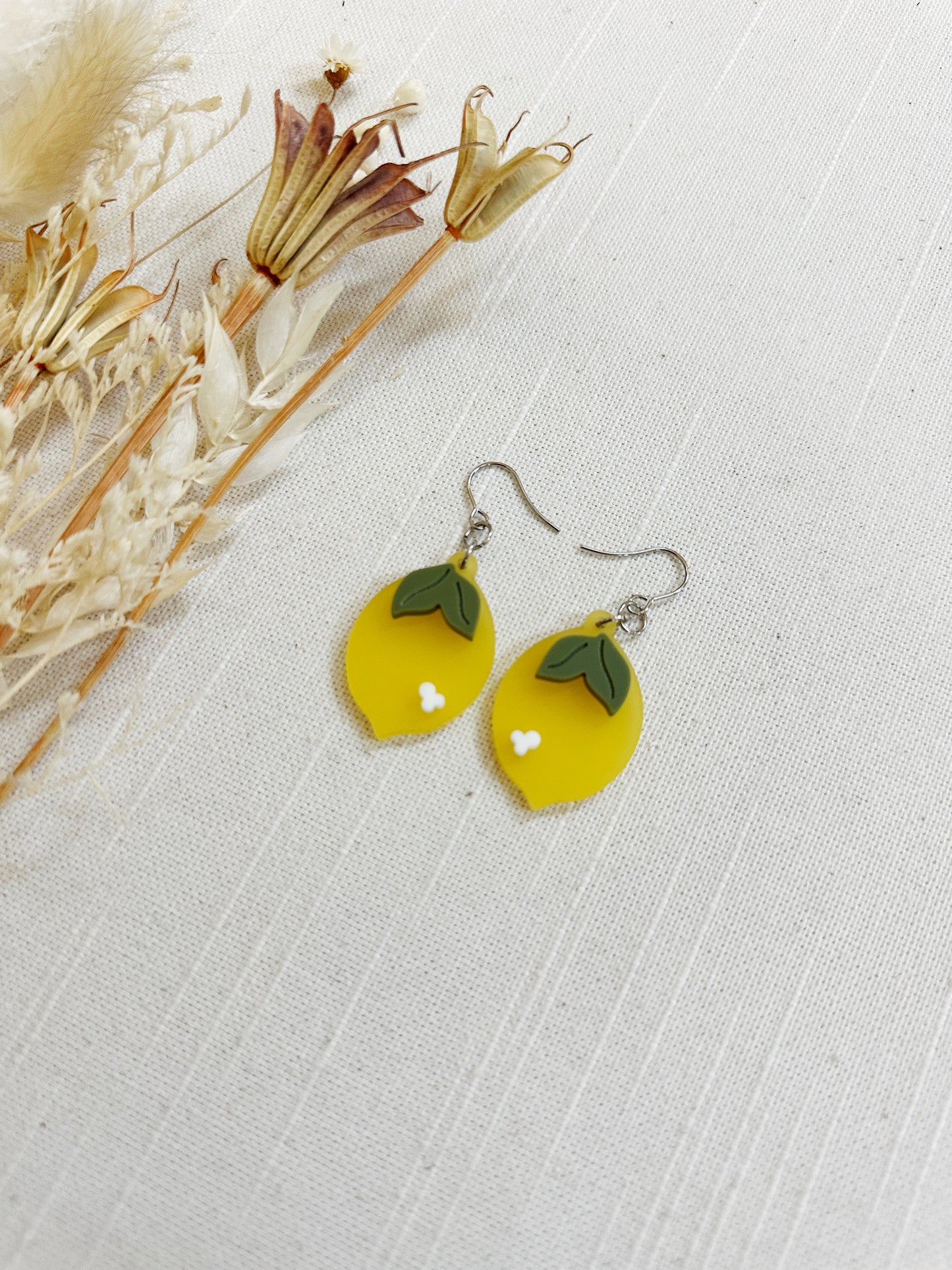 Lemon Acrylic Dangles