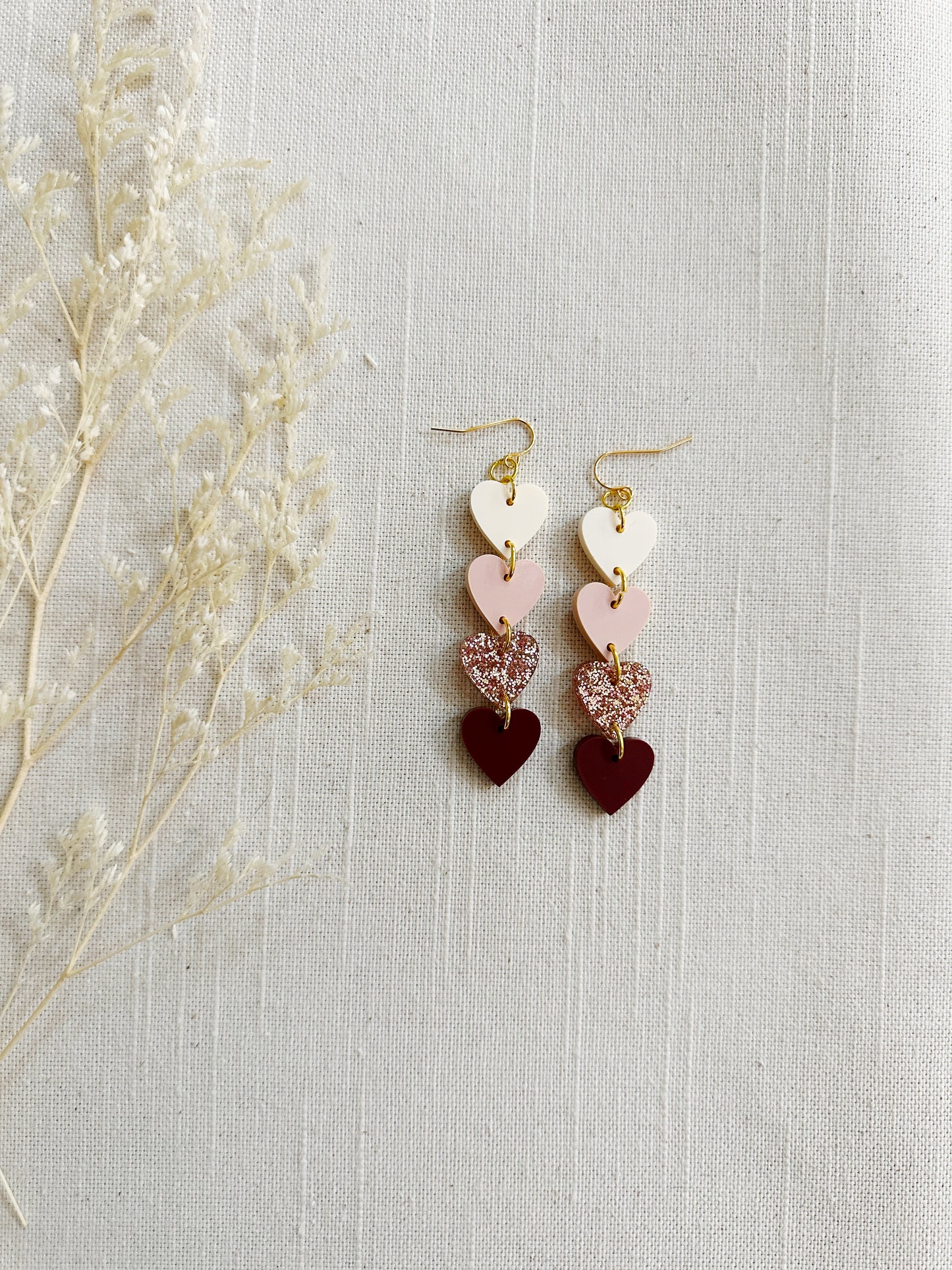 Valentines Colored Acrylic Dangles