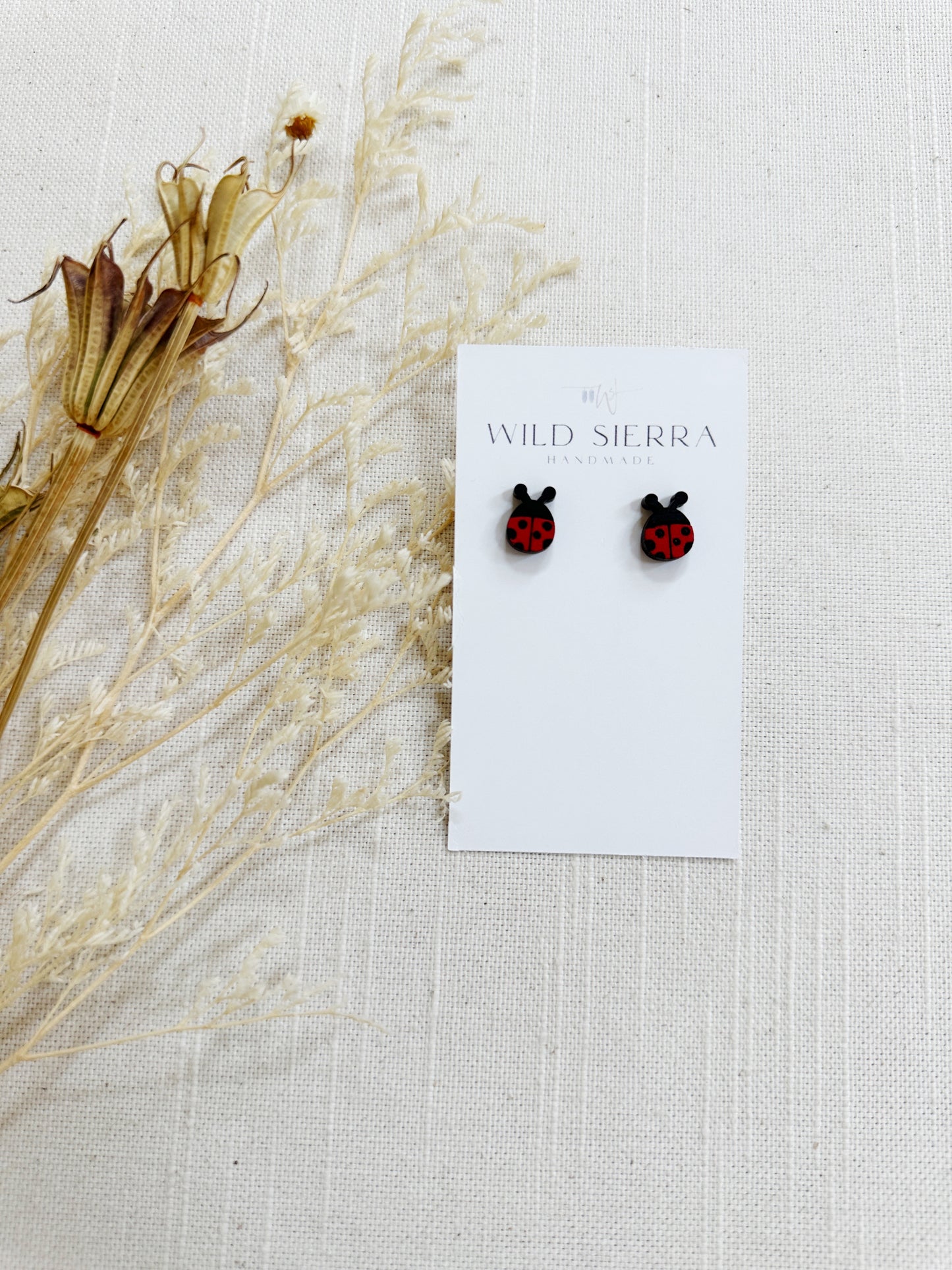 Ladybug Wood Stud