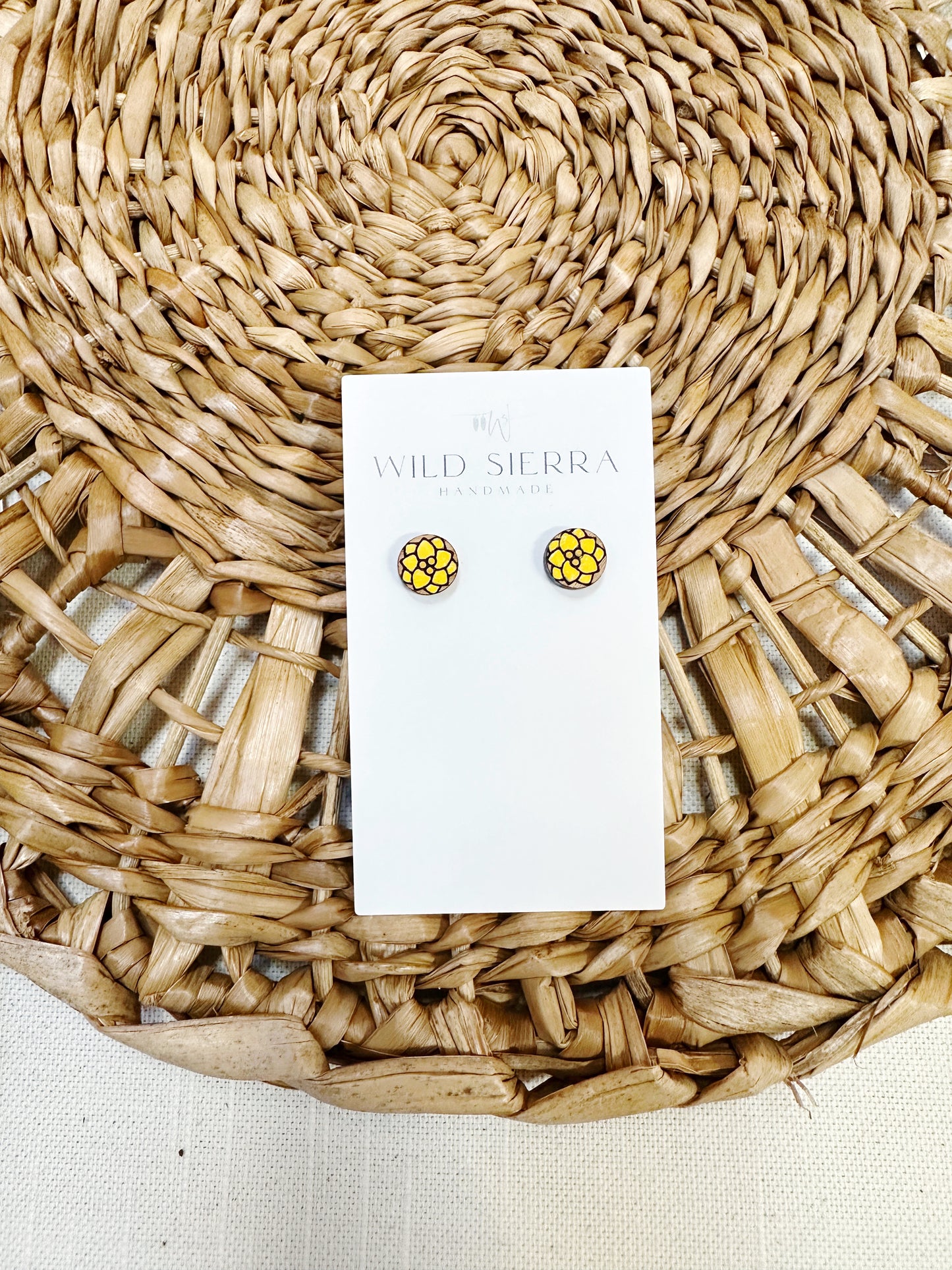 Floral Wood Studs