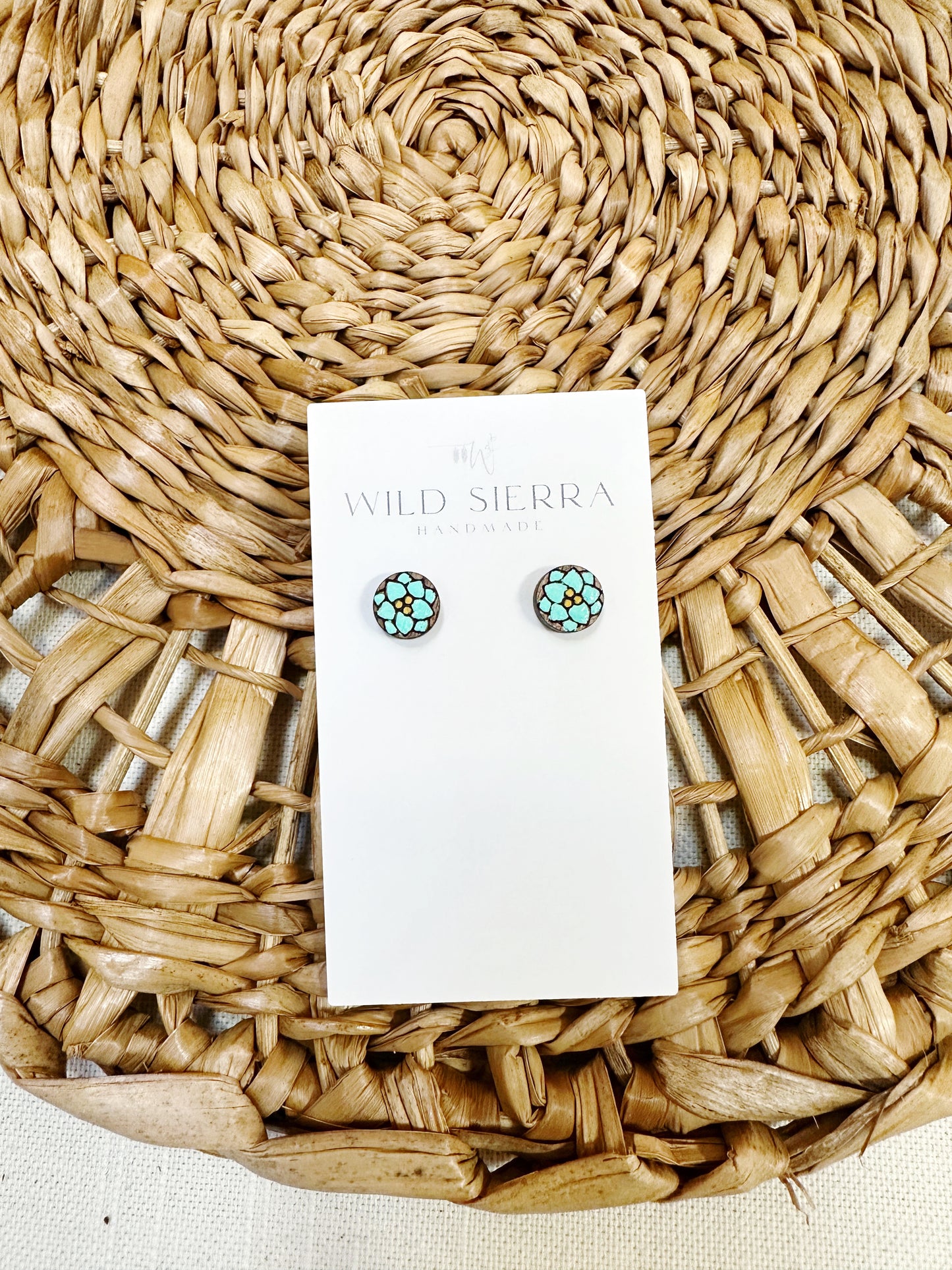 Floral Wood Studs