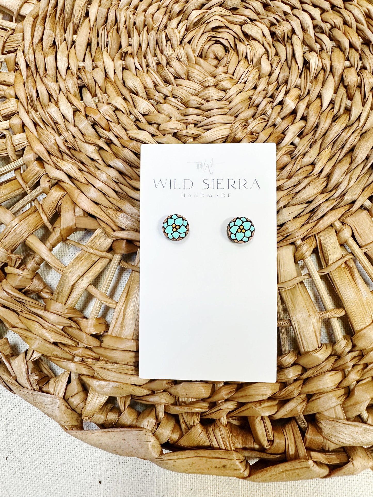 Floral Wood Studs