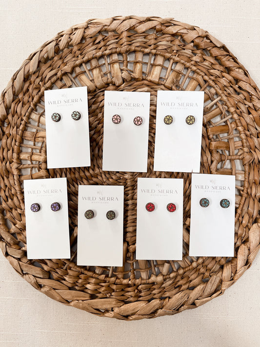 Floral Wood Studs