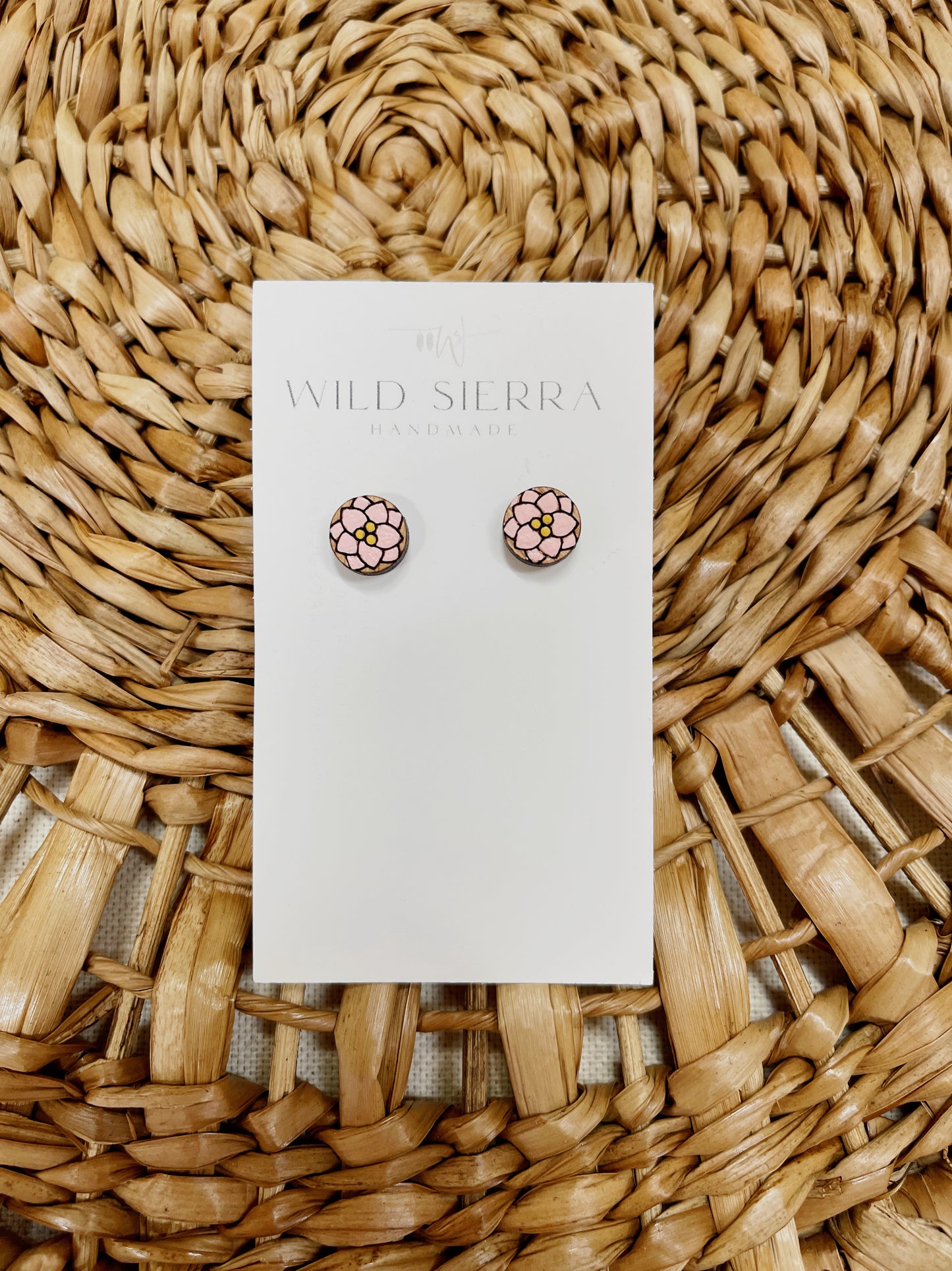 Floral Wood Studs
