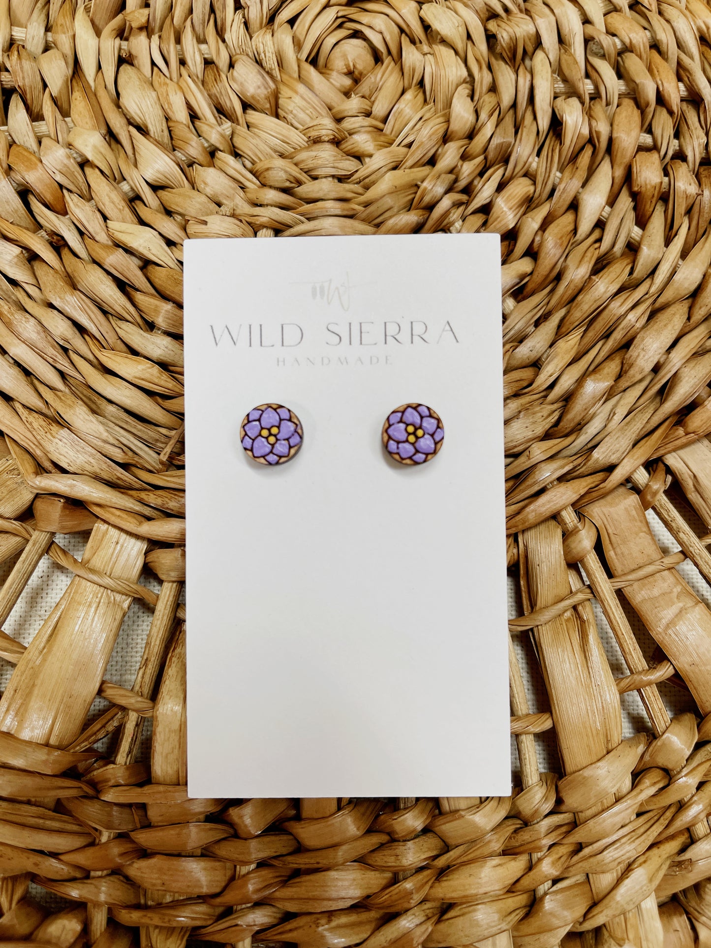 Floral Wood Studs