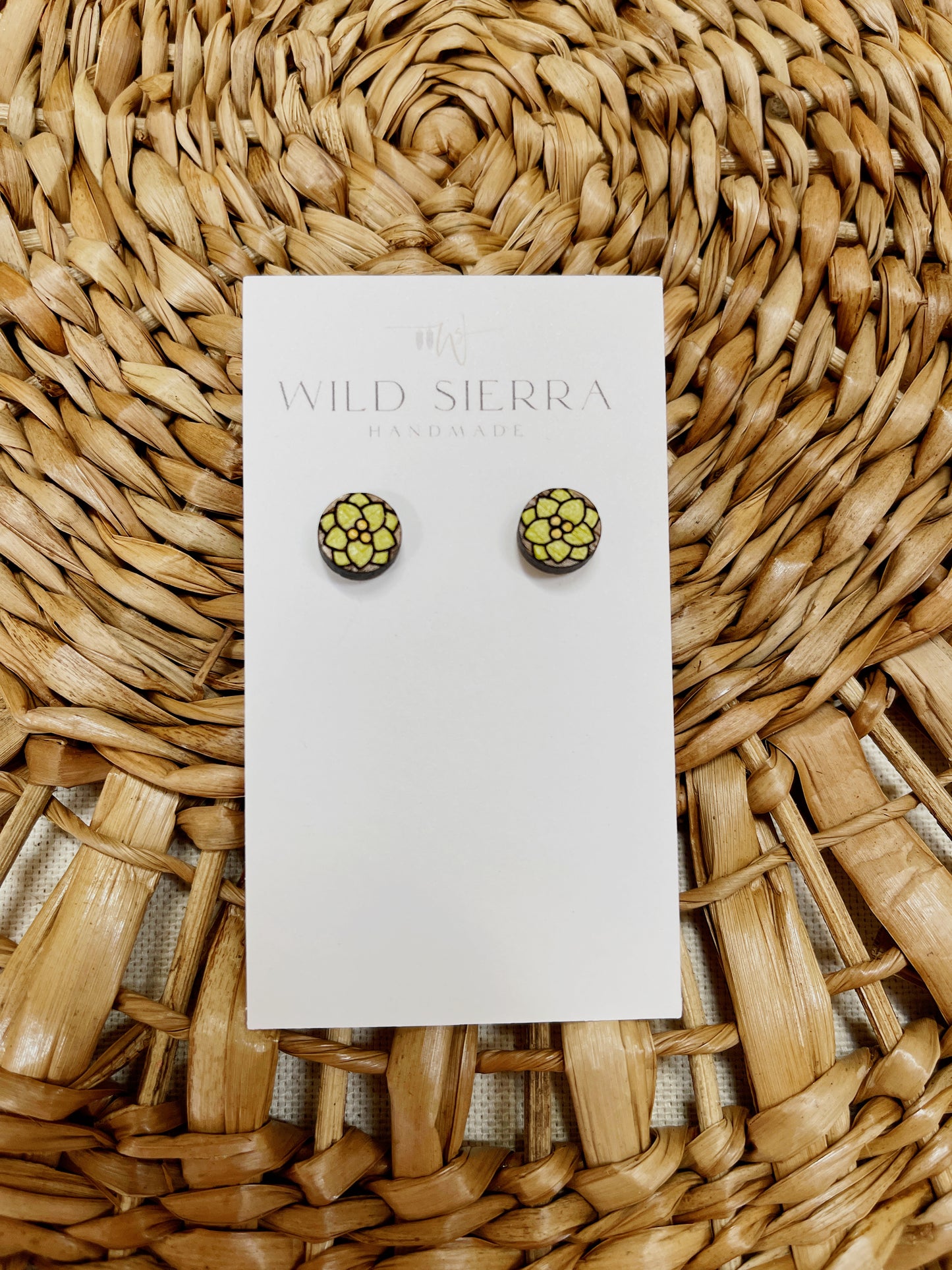 Floral Wood Studs