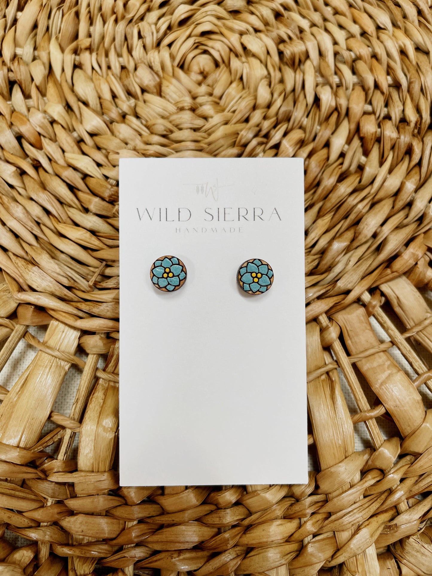Floral Wood Studs