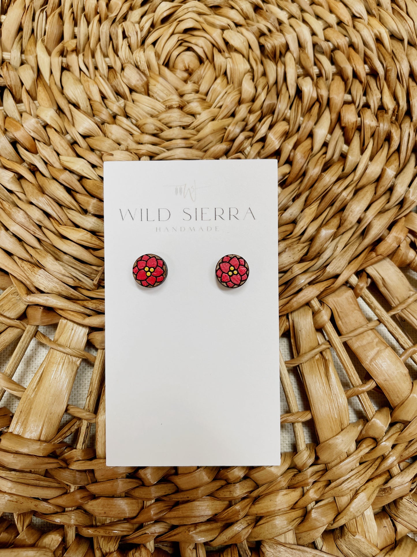 Floral Wood Studs