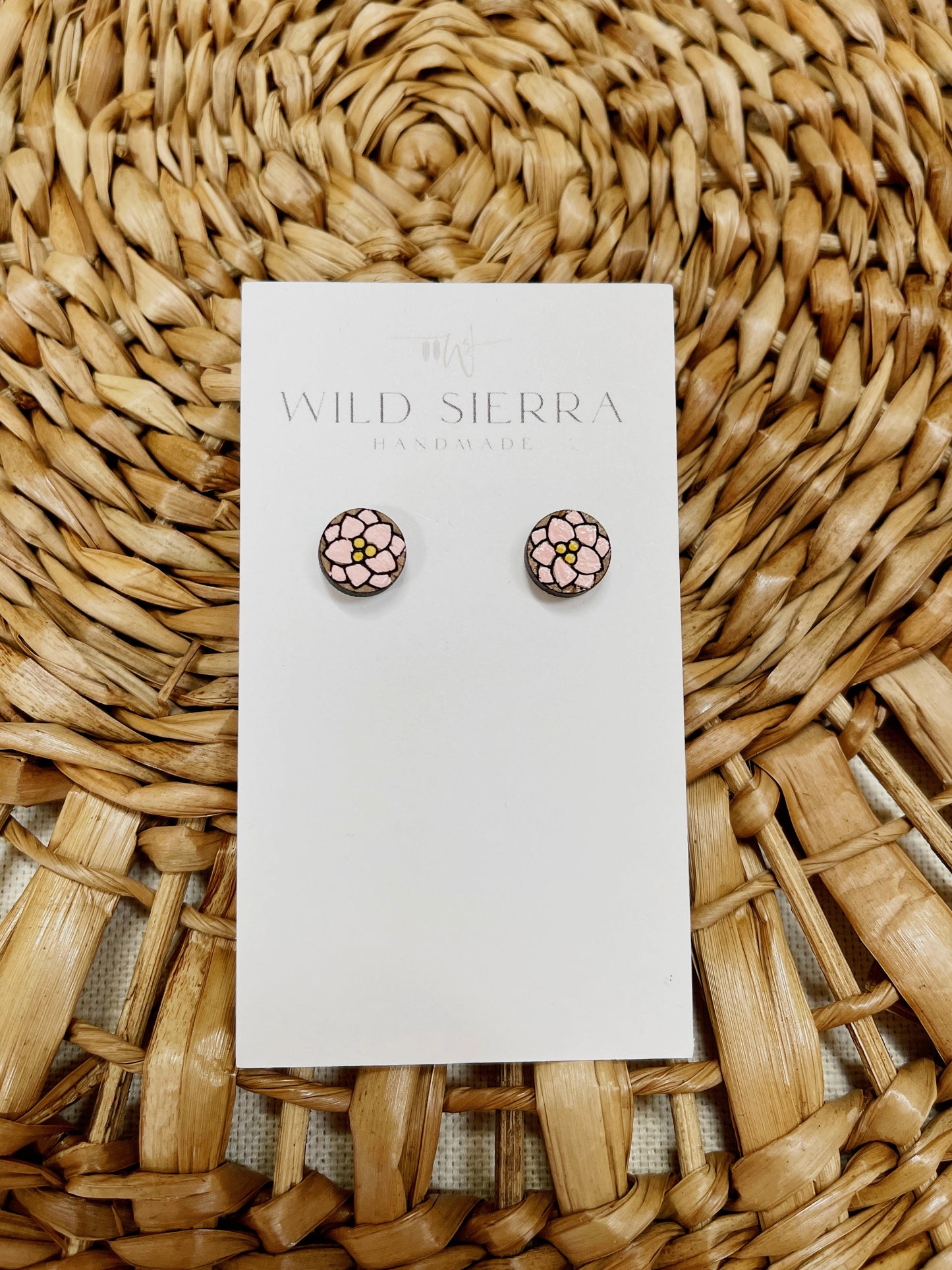 Floral Wood Studs