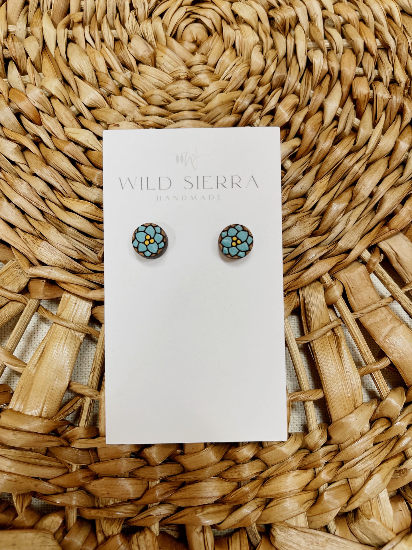 Floral Wood Studs