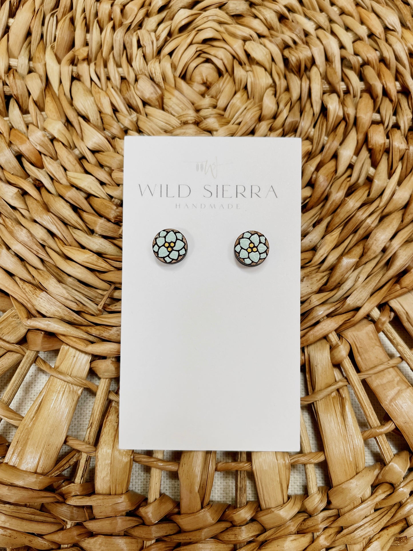 Floral Wood Studs