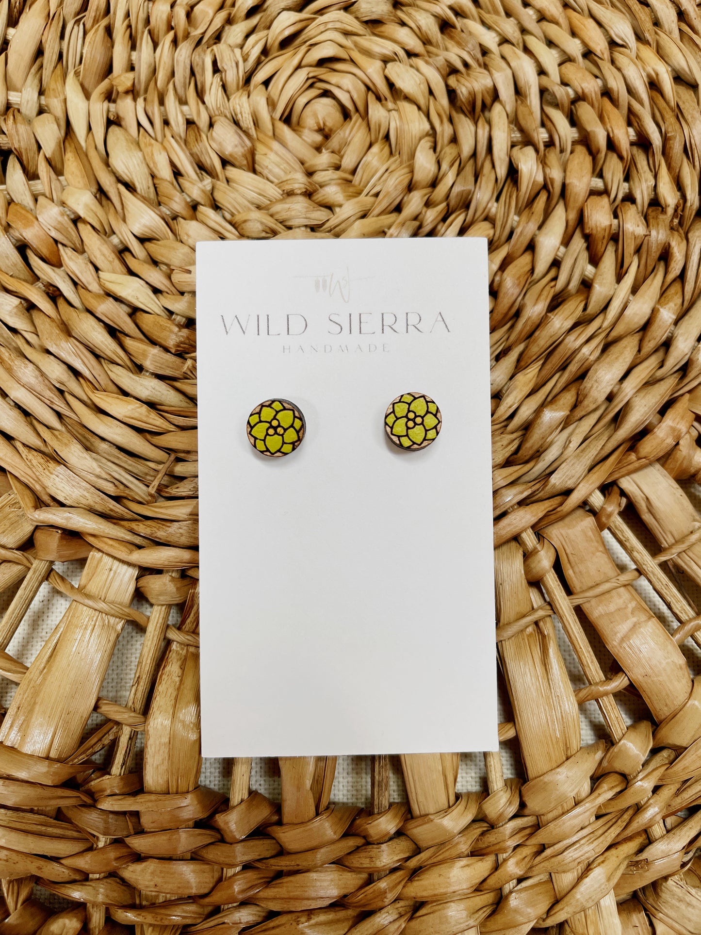 Floral Wood Studs