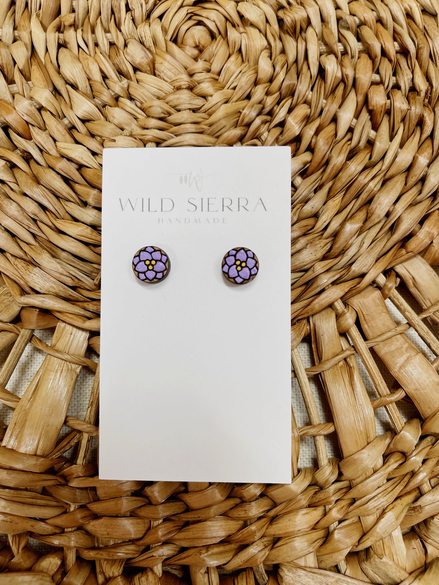 Floral Wood Studs