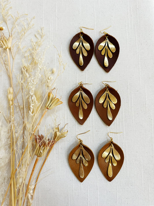 Brass Leaf on Leather