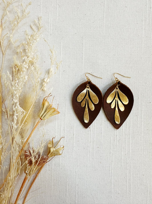 Brass Leaf on Leather