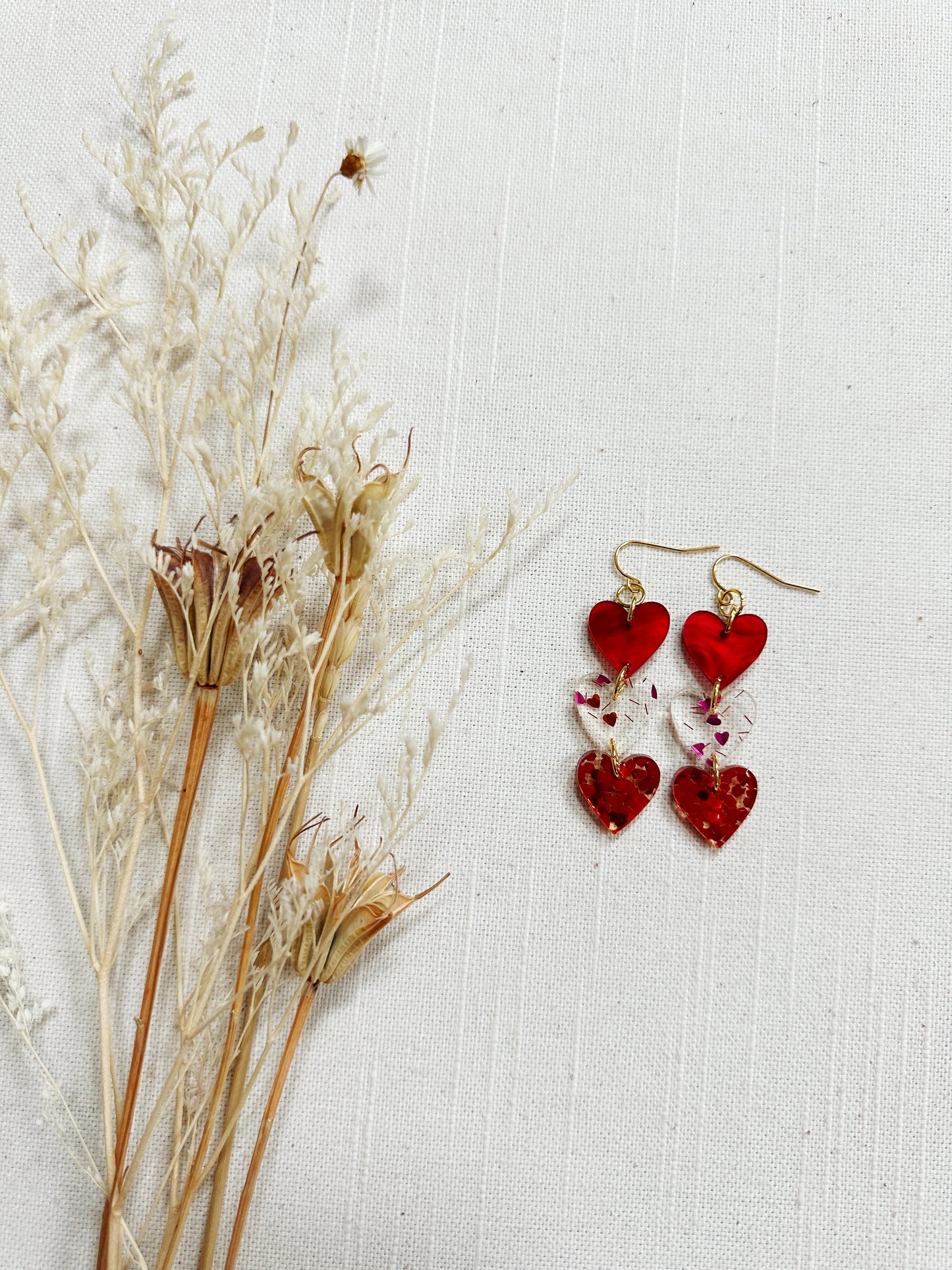 Valentines Colored Acrylic Dangles