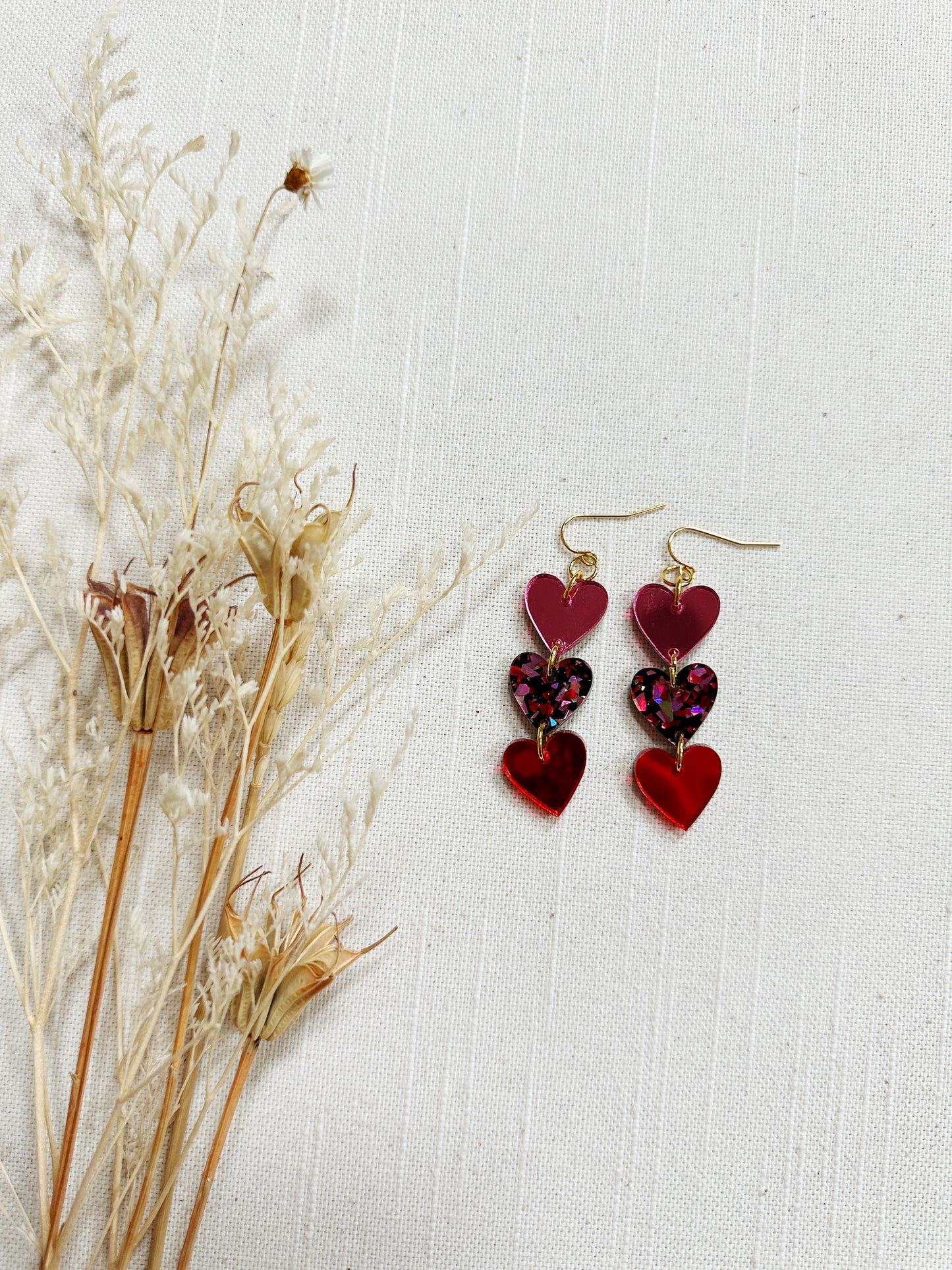 Valentines Colored Acrylic Dangles