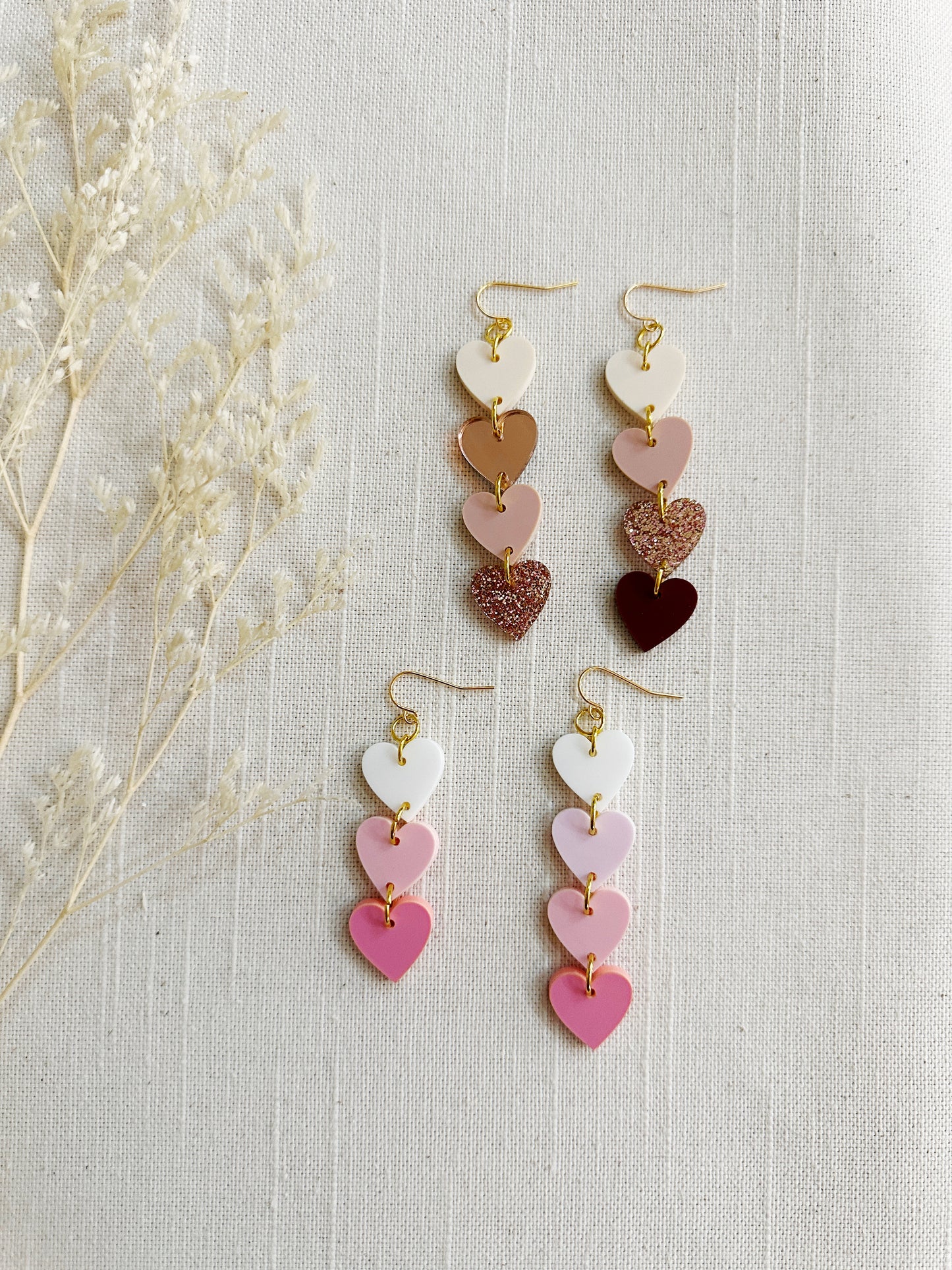 Valentines Colored Acrylic Dangles