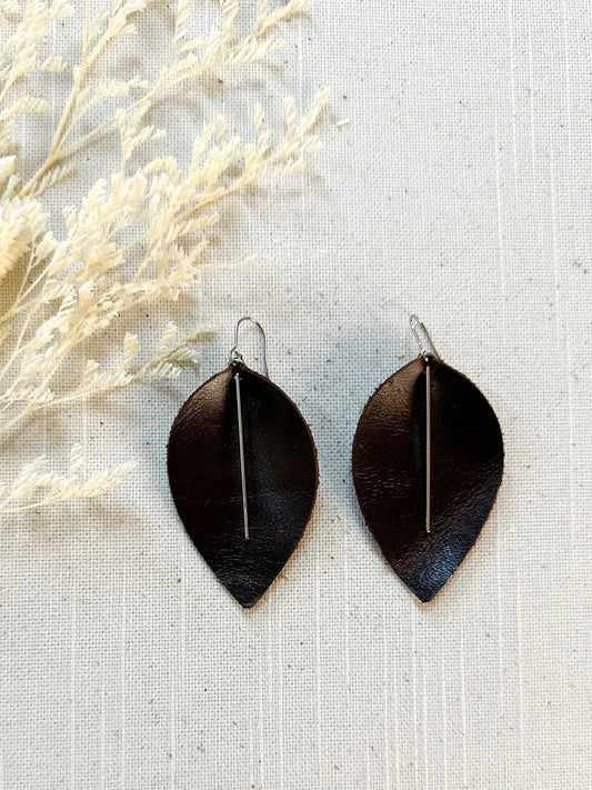 Leather Leaf with Stainless Steel Bar